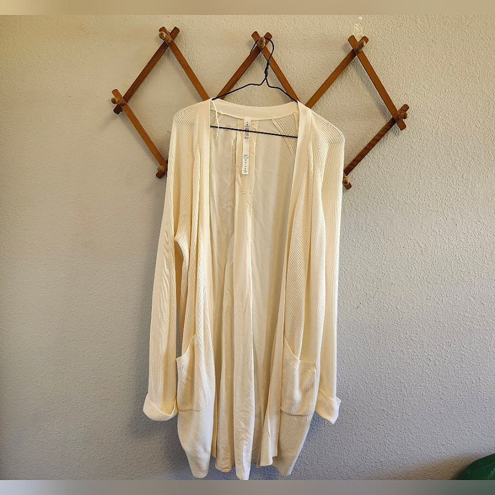 Lululemon Ivory Cashmere Blend Draped Cardigan
